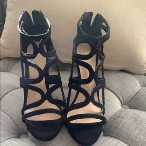 Black Aldo Cage Heels